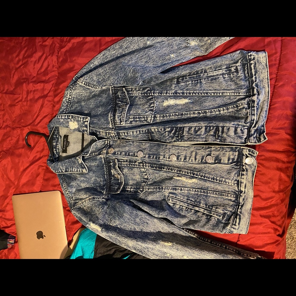 Distressed jean  jacket